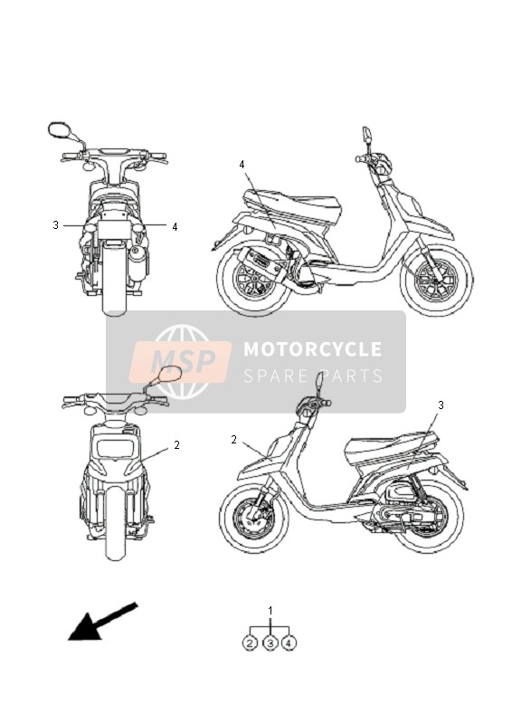 Yamaha CW50 2011 Gráfico & Emblema para un 2011 Yamaha CW50